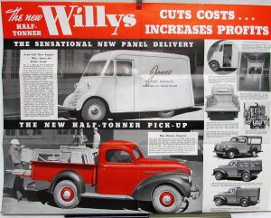 1939 Willys Pickup Truck Panel Del Half Ton Sales Folder Mailer Slick Original