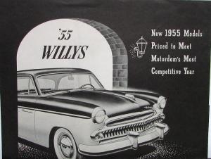 1955 Willys Custom & Bermuda Super Hurricane Engine Sales Folder Brochure Orig