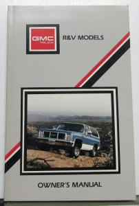 1988 GMC Truck R&V Models Owners Manual Jimmy Suburban V Series Care & Op