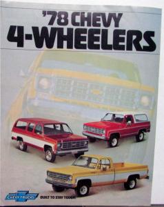 1978 Chevrolet 4Wheelers Features Options Specs Sales Brochure Original