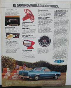1978 Chevrolet El Camino Features Option Sales Brochure Original