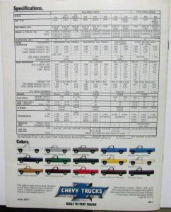 1979 Chevrolet Pickups Specs Features Sales Brochure Original
