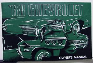 1968 Chevrolet Owners Manual Chevy 68 Biscayne Bel Air Impala Caprice New Repro