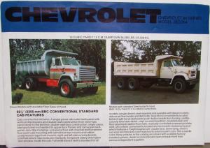 1980 Chevrolet 80 Series Model J8CO64 Data Sales Folder Original