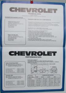 1980 Chevrolet 80 Series Model J8CO64 Data Sales Folder Original