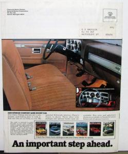 1981 Chevrolet An Important Step Ahead Sales Brochure Original
