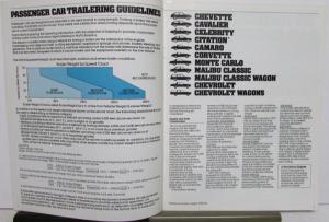 1982 Chevrolet Recreation Trailoring Guide Sales Brochure Original