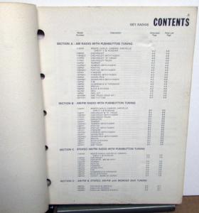 1971 GM Delco Radio Service Manual Repair Cadillac Chevy Pontiac GMC Chrysler