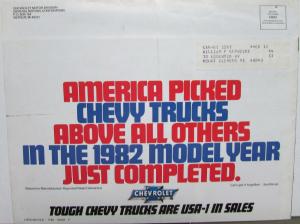 1983 Chevrolet Trucks Sales Brochure Mailer Original