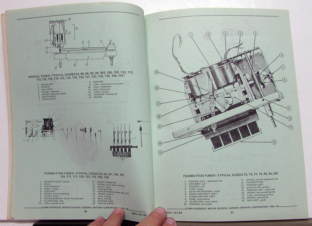 1949-1970 Chevrolet Dealer Radio Parts Catalog Book Antenna Speakers Repair