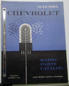 1942-1965 Chevrolet Dealer Radio Parts Catalog Book Antenna Speakers Repair
