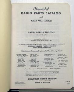 1942-1962 Chevrolet Dealer Radio Parts Catalog Book Antenna Speakers Repair