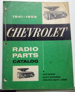 1941-1959 Chevrolet Dealer Radio Parts Catalog Book Antenna Speakers Repair