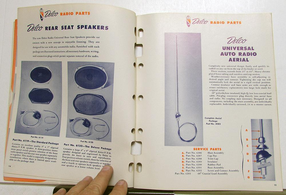 1952 Delco Electronic & Radio Parts GM Dealer Catalog Book Cadillac