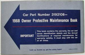 1968 AMC American Motors Owner Protective Maintenance Booklet