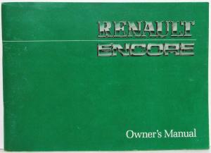 1984 AMC Renault Encore Owners Manual Care & Operation