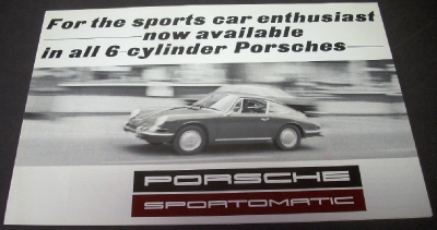 1968 Porsche Sportomatic Dealer Sales Brochure 6 Cylinder Dated 9/67