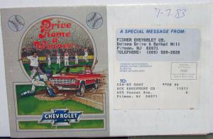 1983 Chevrolet Trucks Specifications Sales Poster Mailer Brochure Original