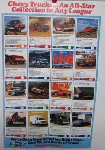 1983 Chevrolet Trucks Specifications Sales Poster Mailer Brochure Original