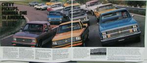 1983 Chevrolet Full Size Pickups Features Specifications Sales Brochure