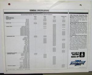 1983 Chevrolet Mediums Trucks Features Specifications Sales Brochure Original