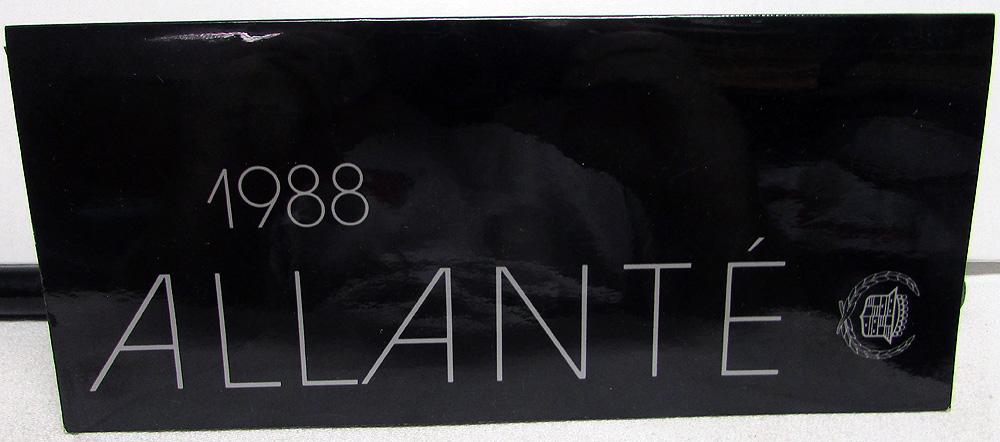 1988 Cadillac Allante Paint Color & Interior Leather Samples Sales Folder Orig