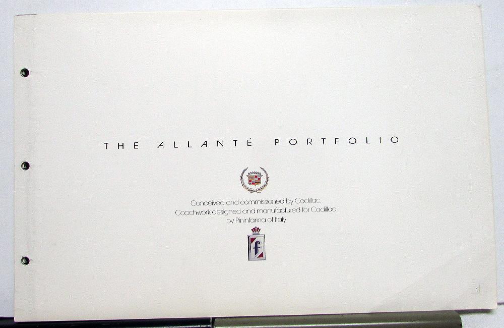1987 Cadillac Allante Introduction Dealer Album Sales Reference Options Features