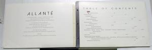 1987 Cadillac Allante Introduction Dealer Album Sales Reference Options Features