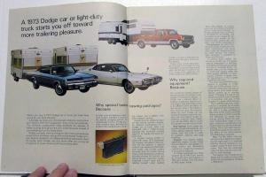 1973 Dodge Car & Truck Trailer Towing Dealer Brochure Charger Dart Pickup Van