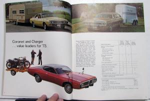 1973 Dodge Car & Truck Trailer Towing Dealer Brochure Charger Dart Pickup Van