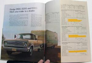 1973 Dodge Car & Truck Trailer Towing Dealer Brochure Charger Dart Pickup Van