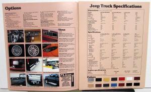 1980 Jeep Pickup Truck Honcho Custom Laredo Specs Features Options Sale Brochure