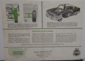 1956 AMC Metropolitan 1500 Sales Folder Mertro Club Emblem Back Cover