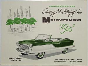 1956 AMC Metropolitan 1500 Worlds Smartest Smaller Car Sales Folder Original