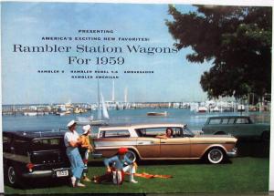 1959 AMC Rambler Station Wagon Rebel Ambassador American Sales Folder Brochure