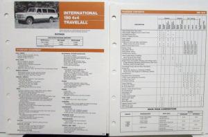 1975 International Trucks IHC 150 4x4 Travelall Two pages Spec Sheets Original