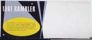 1961 AMC Rambler Solid & Two Tone Color Chart Sales Folder MAILER Original