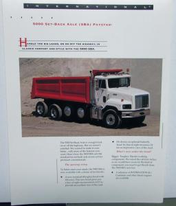 1995 International Trucks IHC 5000 Set Back Axle SBA Paystar Sales Sheet Orig