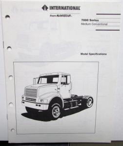 1989 International Trucks Navistar 7000 Series Med Conventional Specs Brochure