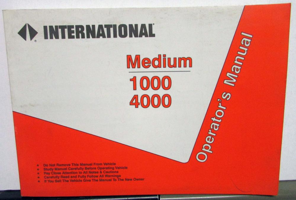 1995 International Trucks MD 1000 4000 Operators Manual Original