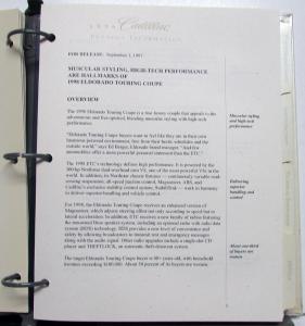 1998 Cadillac New Models Introduction Press Kit Media Eldorado DeVille Catera