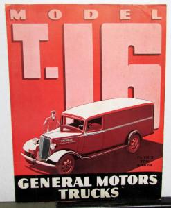 1935 GMC Truck T-16 Model 1 Half 2 Ton Sales Brochure Folder Original