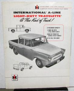 1958 International Trucks IHC A Line Light Duty Travelette Sales Brochure Orig