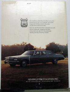 1975 Armbruster/Stageway Cadillac & Buick Six Door Custom Limousines Brochure