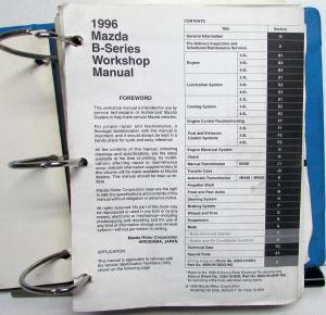 1996 Mazda B-Series Pickup Truck Service Shop Repair Manual