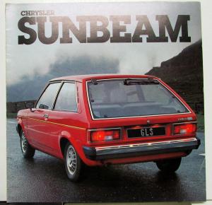 1979 Chrysler Sunbeam Netherlands Dealer Dutch Text Sales Brochure Foreign