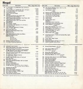 1975 Buick Dealer Price Directory Salesmens Reference Options & Prices Booklet