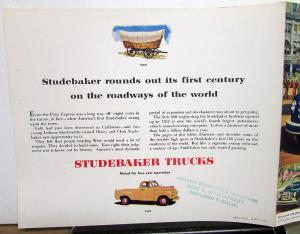 1953 Studebaker Trucks Dealer Sales Brochure Folder 100 Years Experience