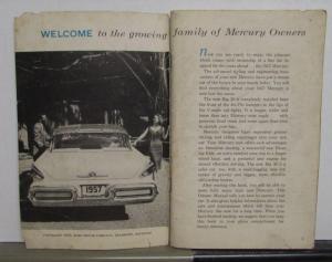 1957 Mercury Owners Manual Monterey Montclair Voyager Commuter Original