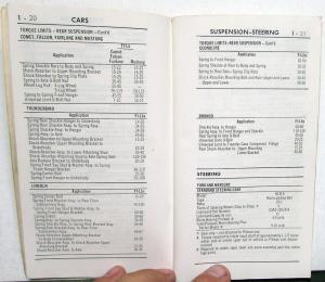 1966 Ford Service Specifications Pass Car Thunderbird Mustang Bronco Econoline